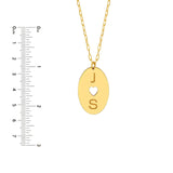 14K Gold Cutout Heart Two Initial Disk Pendant Necklace