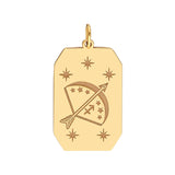 14K Gold Engraved Horoscope Tag Pendant