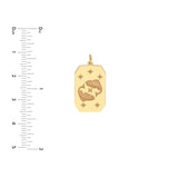 14K Gold Engraved Horoscope Tag Pendant