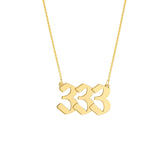 14K Gold Angelical 333 Pendant