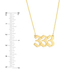 14K Gold Angelical 333 Pendant