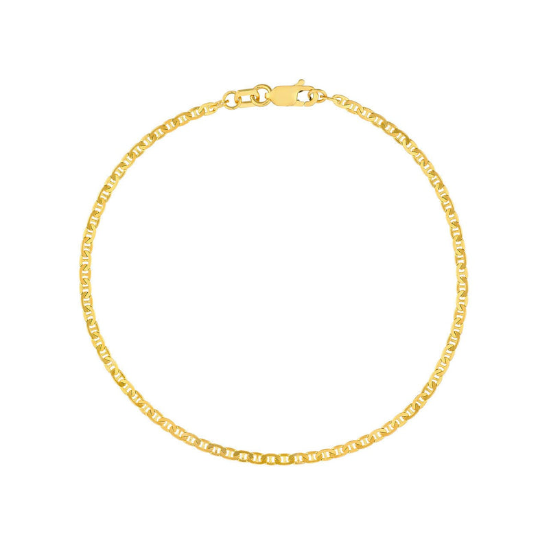 14K Gold 1.85MM Mariner Chain Bracelet