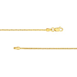 14K Gold 1.35MM Diamond Cut Forzentina Chain Necklace