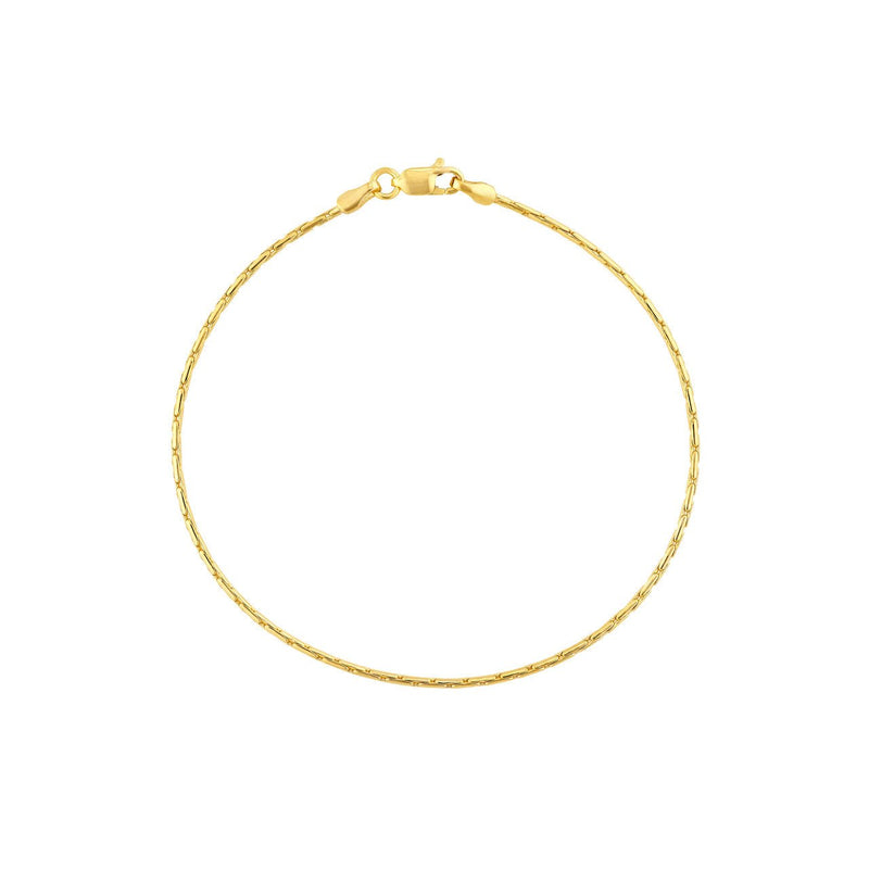 14K Gold 1.35MM Diamond Cut Forzentina Chain Bracelet