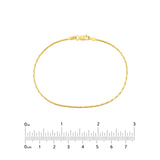 14K Gold 1.35MM Diamond Cut Forzentina Chain Bracelet