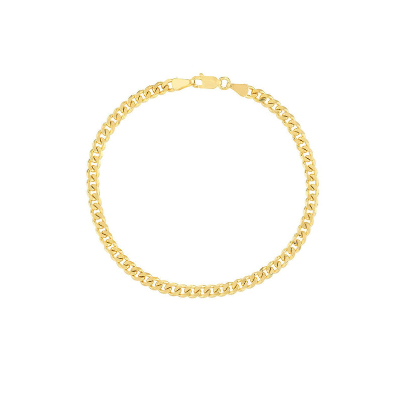 14K Gold 4.20MM Curb Chain Bracelet