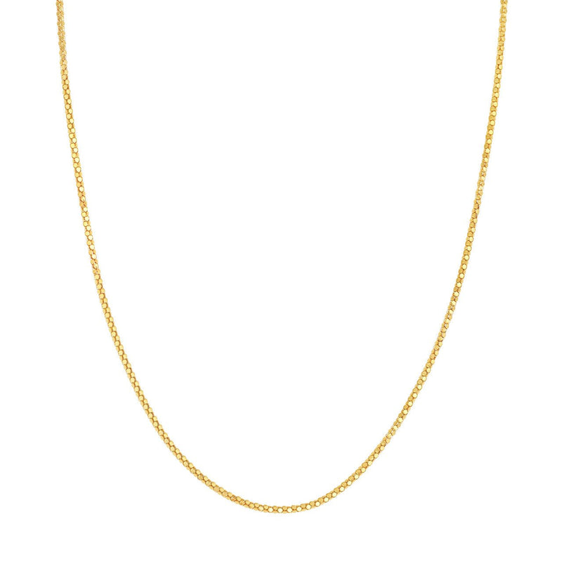 14K Gold 1.85MM Mirror Popcorn Chain