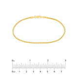 14K Gold 1.85MM Mirror Popcorn Chain Bracelet