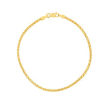 14K Gold 1.85MM Mirror Popcorn Chain Bracelet