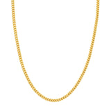 14K Gold 3.40MM Hollow Square Franco Chain Necklace
