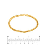 14K Gold 3.40MM Hollow Square Franco Chain Bracelet