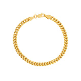 14K Gold 3.40MM Hollow Square Franco Chain Bracelet