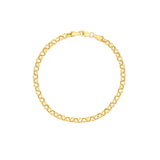 14K Gold 3.75MM Hollow Rolo Chain Bracelet