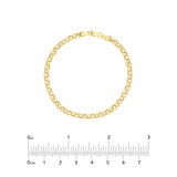 14K Gold 3.75MM Hollow Rolo Chain Bracelet
