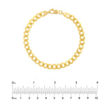 14K Gold 7MM Flat Open Cuban Chain Bracelet