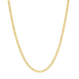 14K Gold 2.25MM Hollow Curb Chain Necklace