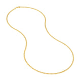 14K Gold 2.25MM Hollow Curb Chain Necklace