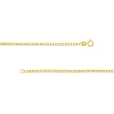 14K Gold 2.25MM Hollow Curb Chain Necklace