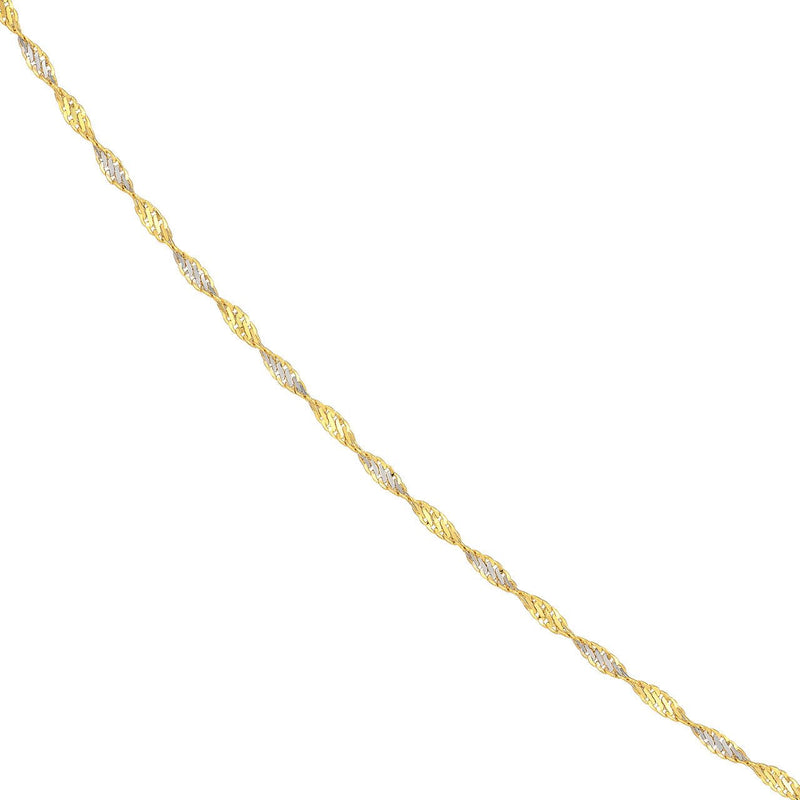 14K Two Tone Gold 1.35MM Dorica Chain Necklace