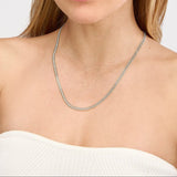 14K Gold Diamond Cut Curb Bismarck Chain Necklace