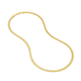 14K Gold Diamond Cut Curb Bismarck Chain Necklace