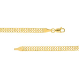 14K Gold Diamond Cut Curb Bismarck Chain Necklace