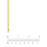 14K Gold Diamond Cut Curb Bismarck Chain Necklace