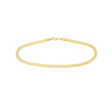 14K Gold Diamond Cut Curb Bismarck Chain Bracelet