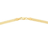 14K Gold Diamond Cut Curb Bismarck Chain Bracelet