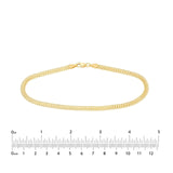 14K Gold Diamond Cut Curb Bismarck Chain Bracelet