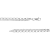 14K Gold Diamond Cut Curb Bismarck Chain Necklace