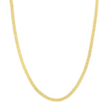 14K Gold Diamond Cut Curb Bismarck Chain Necklace