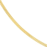 14K Gold Diamond Cut Curb Bismarck Chain Necklace