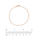 14K Gold 1.95MM Diamond Cut Paper Clip Bracelet