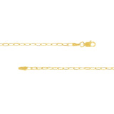 14K Gold 1.95MM Diamond Cut Paper Clip Bracelet