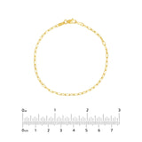 14K Gold 1.95MM Diamond Cut Paper Clip Bracelet