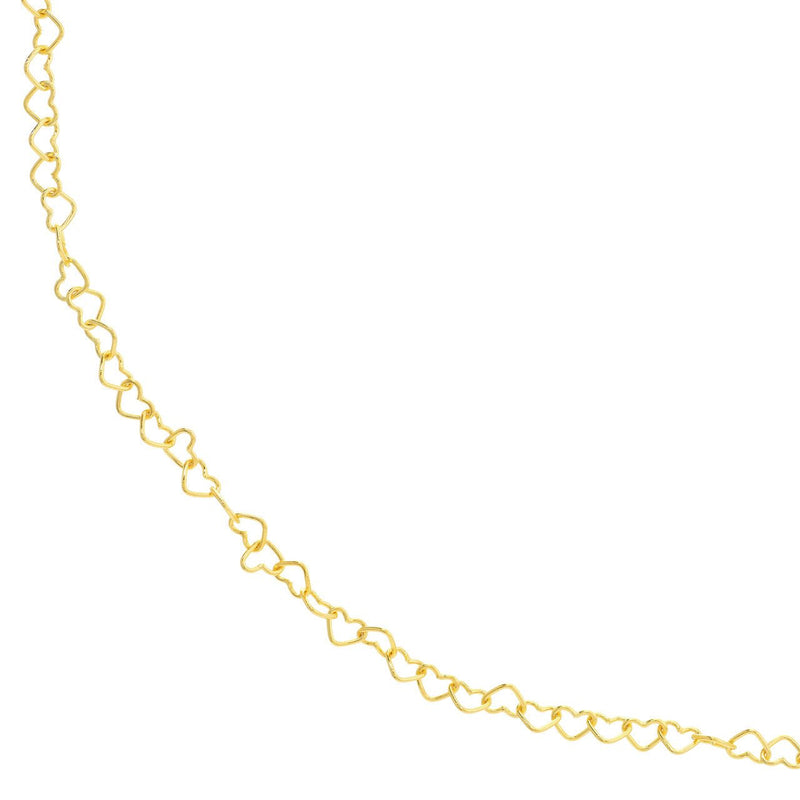 14K Gold Twist Heart Chain Necklace
