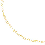 14K Gold Twist Heart Chain Necklace