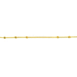 14K Gold Triple Bead Saturn Chain Anklet