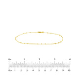 14K Gold Triple Bead Saturn Chain Anklet