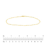 14K Gold Singapore Flat Saturn Chain Anklet