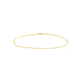 14K Gold Singapore Flat Saturn Chain Anklet