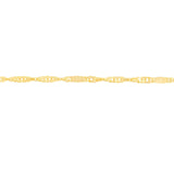 14K Gold Singapore Flat Saturn Chain Anklet