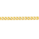 14K Gold Round Diamond Cut Franco Chain Bracelet