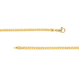 14K Gold Round Diamond Cut Franco Chain Bracelet