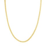 14K Gold 3.70MM Hollow Diamond Cut Curb Chain Necklace