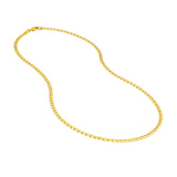 14K Gold 3.70MM Hollow Diamond Cut Curb Chain Necklace