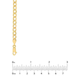 14K Gold 5.20MM Hollow Diamond Cut Curb Chain Necklace