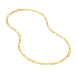 14K Gold 4.40MM Hollow Figaro Chain Necklace