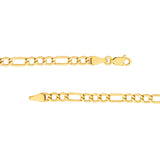 14K Gold 4.40MM Hollow Figaro Chain Necklace